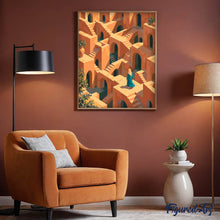 Afbeelding in Gallery-weergave laden, Schilderen op Nummer - Surrealistisch terracottadoolhof