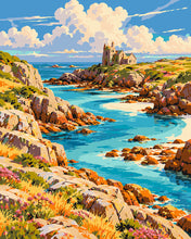 Afbeelding in Gallery-weergave laden, Schilderen op Nummer - Turquoise baai en kustabdij