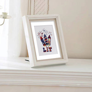 Mini Diamond Painting 15x20cm (4 stuks) - Amerikaanse Geest: Patriottische Pixelkunst