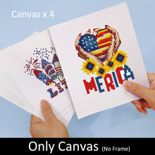 Afbeelding in Gallery-weergave laden, Mini Diamond Painting 15x20cm (4 stuks) - Amerikaanse Geest: Patriottische Pixelkunst