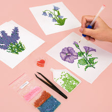 Afbeelding in Gallery-weergave laden, Mini Diamond Painting 15x20cm (4 stuks) Zonder Lijst - Bloemenkwartet