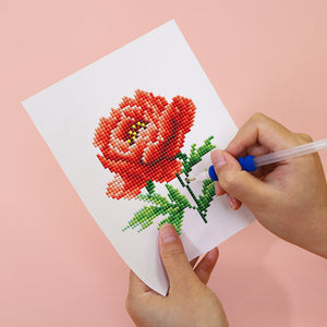 Mini Diamond Painting 15x20cm (4 stuks) Zonder Lijst - Bloemenkwartet