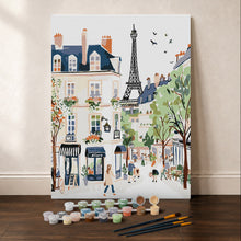 Afbeelding in Gallery-weergave laden, Cadeauset Schilderen op Nummers - Waterverf Parijse Straat