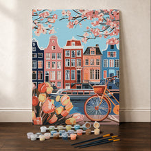 Afbeelding in Gallery-weergave laden, Cadeauset Schilderen op Nummers - Lente in Amsterdam