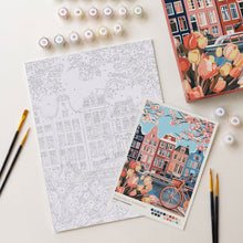 Afbeelding in Gallery-weergave laden, Cadeauset Schilderen op Nummers - Lente in Amsterdam