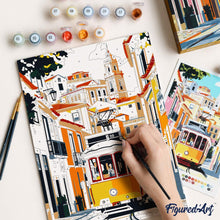 Afbeelding in Gallery-weergave laden, Cadeauset Schilderen op Nummers - Straten van Lissabon
