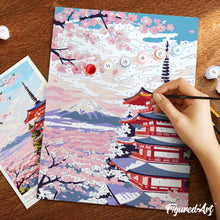 Afbeelding in Gallery-weergave laden, Cadeauset Schilderen op Nummers - Fuji-pagode