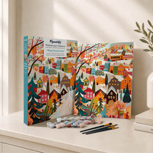 Afbeelding in Gallery-weergave laden, Cadeauset Schilderen op Nummers - Kleurrijk Winterdorp
