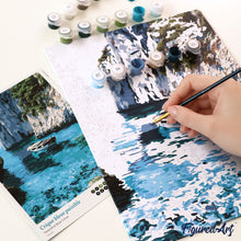 Afbeelding in Gallery-weergave laden, Cadeauset Schilderen op Nummers - Rustige Blauwe Inham