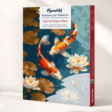 Afbeelding in Gallery-weergave laden, Cadeauset Schilderen op Nummers - Vintage Koi Karper en Bloemen Figured'Art