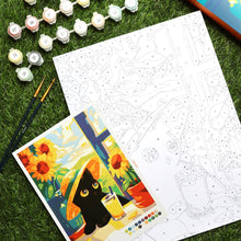 Afbeelding in Gallery-weergave laden, Cadeauset Schilderen op Nummers - Zwarte Zomerkat