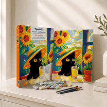 Afbeelding in Gallery-weergave laden, Cadeauset Schilderen op Nummers - Zwarte Zomerkat