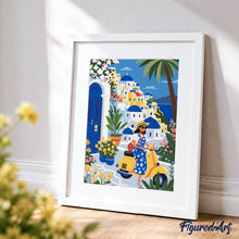 Afbeelding in Gallery-weergave laden, Cadeauset Schilderen op Nummers - Santorini-ontsnapping