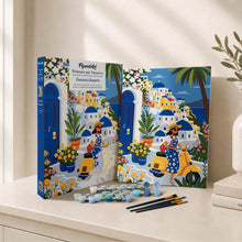 Afbeelding in Gallery-weergave laden, Cadeauset Schilderen op Nummers - Santorini-ontsnapping