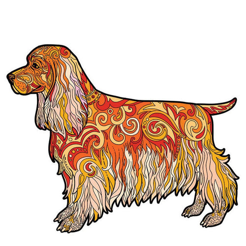 Houten Puzzel - Langharige Hond