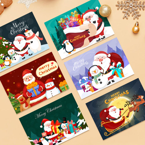 Schilderen op Nummer Set van 6 Kerstkaarten DIY - Serie 1