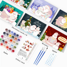 Afbeelding in Gallery-weergave laden, Schilderen op Nummer Set van 6 Kerstkaarten DIY - Serie 1