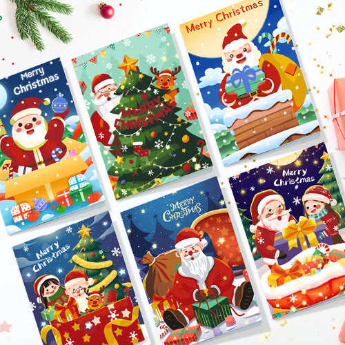 Schilderen op Nummer Set van 6 Kerstkaarten DIY - Serie 2