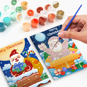 Schilderen op Nummer Set van 6 Kerstkaarten DIY - Serie 2