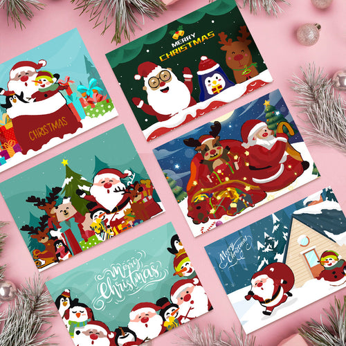 Schilderen op Nummer Set van 6 DIY Kerstkaarten - Serie 4