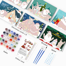 Afbeelding in Gallery-weergave laden, Schilderen op Nummer Set van 6 Kerstkaarten DIY - Serie 4