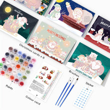 Afbeelding in Gallery-weergave laden, Schilderen op Nummer Set van 6 DIY Kerstkaarten - Serie 5