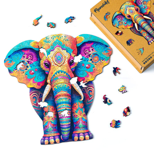 Houten Puzzel volwassenen - Majestueuze Olifant