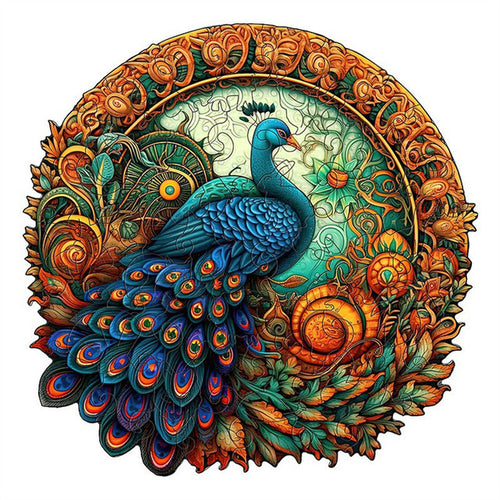 Houten Puzzel - Pauwenbladeren