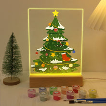 Afbeelding in Gallery-weergave laden, Schilderen op Nummer - Houten Standaard met LED Licht 15x20cm - Kerstboom