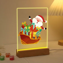 Afbeelding in Gallery-weergave laden, Schilderen op Nummer - Houten standaard met LED-licht 15x20cm - Kerstman 01