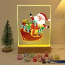 Afbeelding in Gallery-weergave laden, Schilderen op Nummer - Houten Ondersteuning met LED Licht 15x20cm - Kerstman 01