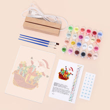 Afbeelding in Gallery-weergave laden, Schilderen op Nummer - Houten Ondersteuning met LED Licht 15x20cm - Kerstman 01