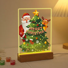 Afbeelding in Gallery-weergave laden, Schilderen op Nummer - Houten ondergrond met LED-licht 15x20cm - Kerstman 03