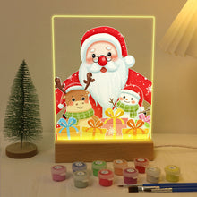 Afbeelding in Gallery-weergave laden, Schilderen op Nummer - Houten Standaard met LED Licht 15x20cm - Kerstman 04