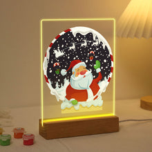 Afbeelding in Gallery-weergave laden, Schilderen op Nummer - Houten steun met LED-licht 15x20cm - Kerstman 06