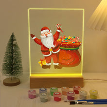 Afbeelding in Gallery-weergave laden, Schilderen op Nummer - Houten Ondersteuning met LED Licht 15x20cm - Kerstman 08
