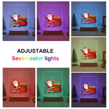 Afbeelding in Gallery-weergave laden, Schilderen op Nummer - Houten Ondersteuning met LED Licht 15x20cm - Kerstman 08