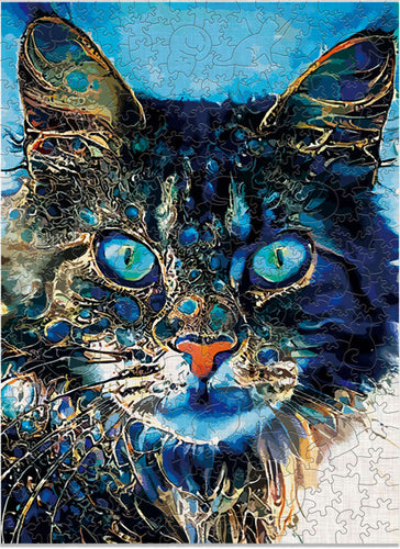 Houten Puzzel - Ernstige Kat