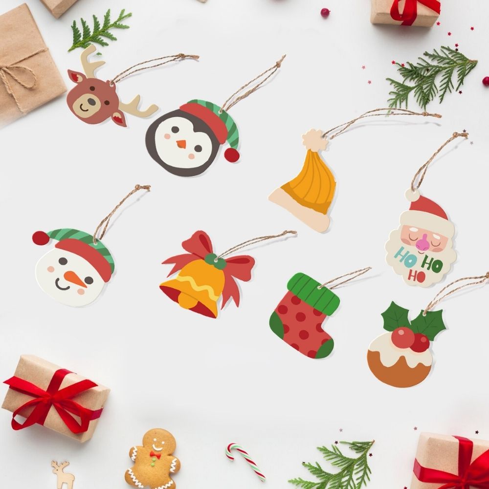 Kerstornamenten Schilderen op Nummers – Rendier Kerstman Sokken Kit Figured'Art
