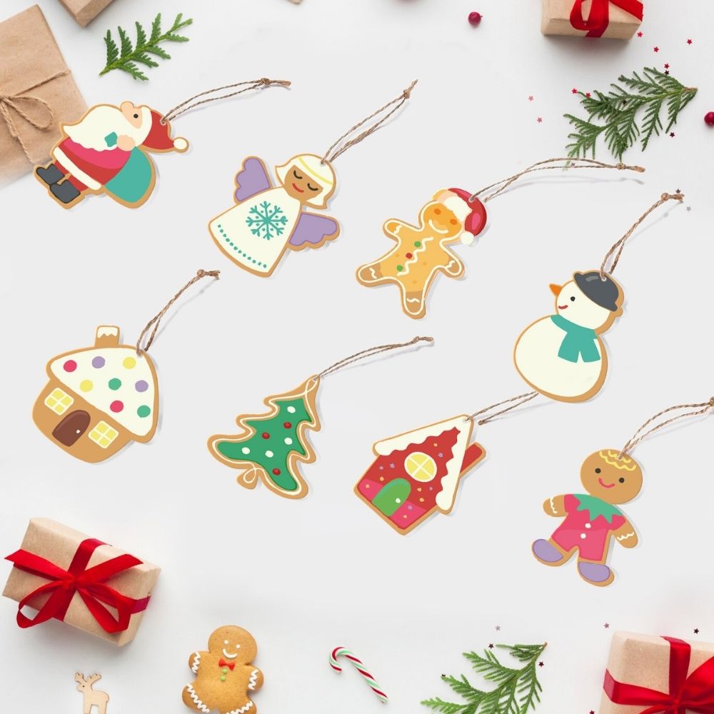 Kerstornamenten Schilderen op Nummers – Kerstman Sneeuwpop Kit Figured'Art