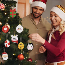 Afbeelding in Gallery-weergave laden, Kerstornamenten Schilderen op Nummers – IJsbeer Pinguïn Kerstman Kit