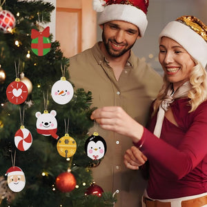 Kerstornamenten Schilderen op Nummers – IJsbeer Pinguïn Kerstman Kit