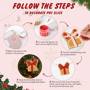 Kerstornamenten Schilderen op Nummers – Ster Boom Cadeau Kerstkoekjes Kit