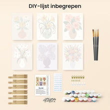 Afbeelding in Gallery-weergave laden, Mini Schilderen op Nummer 15x20cm (6 stuks) - Bloemen Vazen