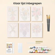 Afbeelding in Gallery-weergave laden, Mini Schilderen op Nummer 15x20cm (6 stuks) - Bloemen Vazen