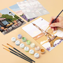 Afbeelding in Gallery-weergave laden, Mini Schilderen op Nummer 15x20cm (6 stuks) - Romantisch Frankrijk