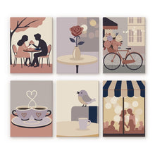 Afbeelding in Gallery-weergave laden, Mini Schilderen op Nummer 15x20cm (6 stuks) - Romantisch Café