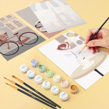 Afbeelding in Gallery-weergave laden, Mini Schilderen op Nummer 15x20cm (6 stuks) - Romantisch Café