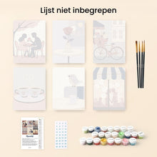 Afbeelding in Gallery-weergave laden, Mini Schilderen op Nummer 15x20cm (6 stuks) - Romantisch Café