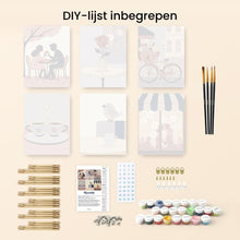 Afbeelding in Gallery-weergave laden, Mini Schilderen op Nummer 15x20cm (6 stuks) - Romantisch Café